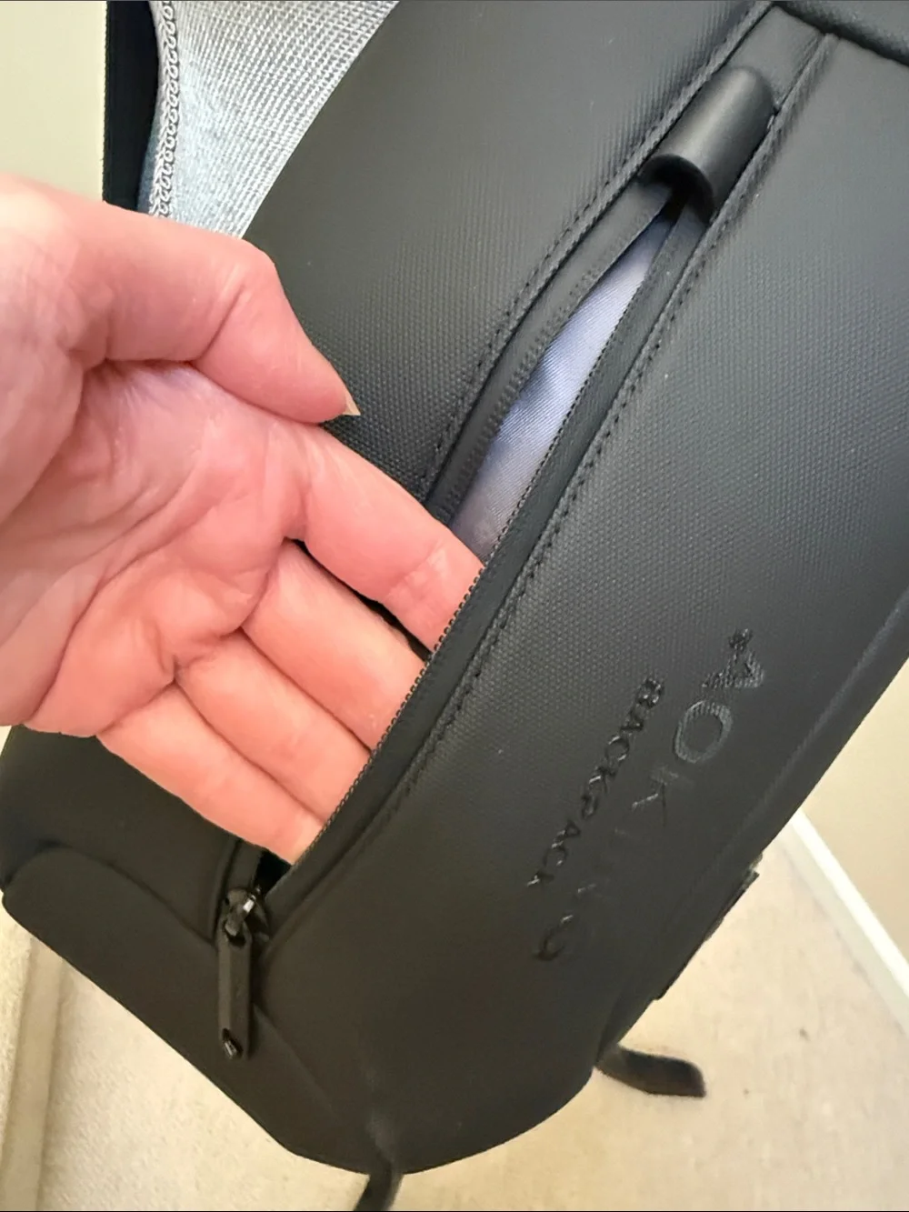 New without tag. Black Men’s Sling AOKING Backpack — Everyday Crossbody Carry.
